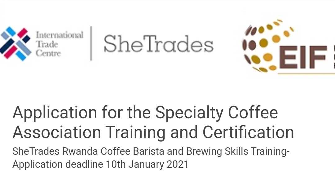 SheTrades Rwanda Coffee Barista and Brewing Skills Training