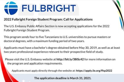 Fulbright Foreign Student Program 2022-2023 For Tanzanian