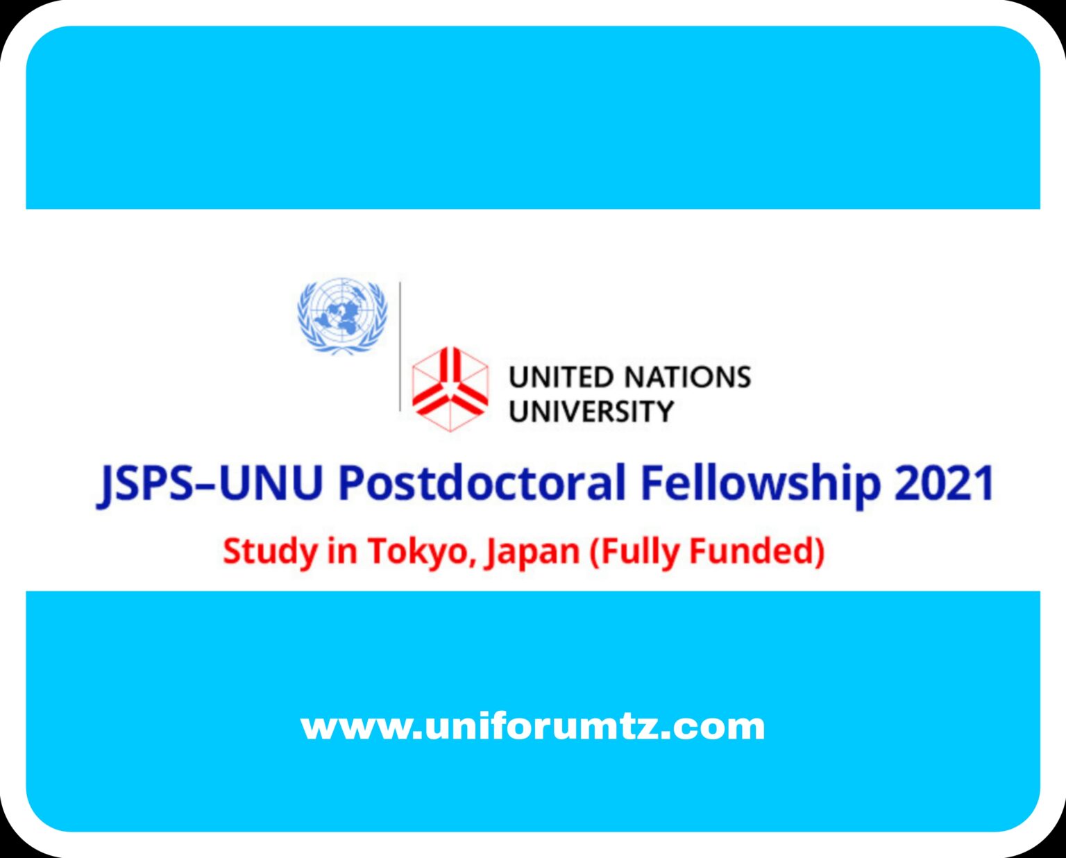 UNU Postdoctoral Fellowships Programme 2021