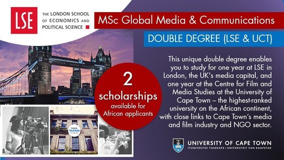 LSE/UCT Double Degree Masters Scholarships 2021/2022 (Fully Funded)
