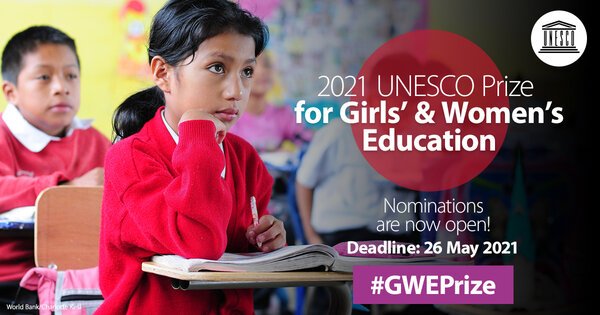2021 unesco prize girls and womens education
