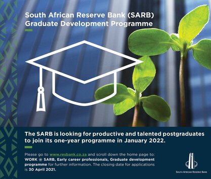 South African Reserve Bank (SARB) Graduate Development Programme 2022