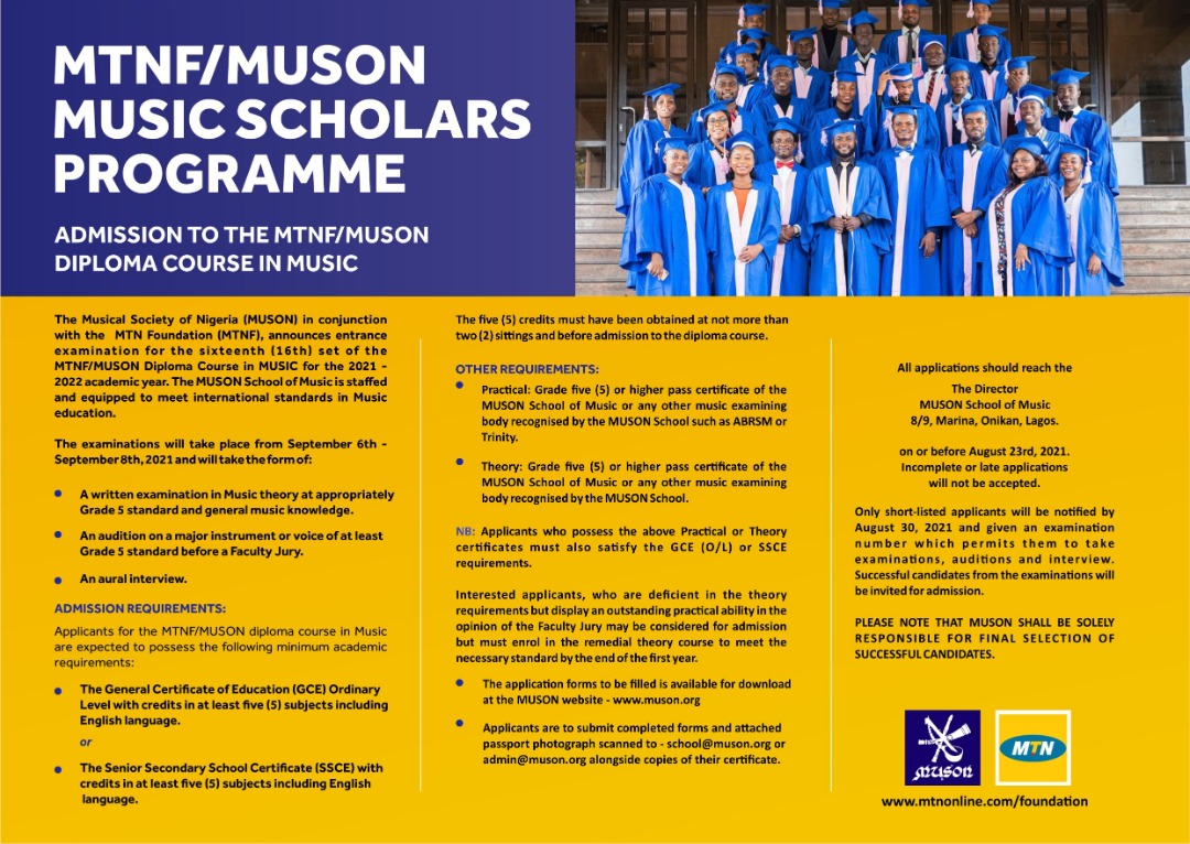 MTNF/MUSON Music Scholars Programme 2021