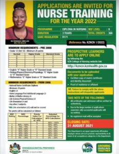 KZN Nursing College 2022 Intake Application (Deadline 31 August) 