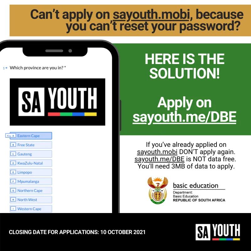 https://sayouth.me/DBE Application Made Easy
