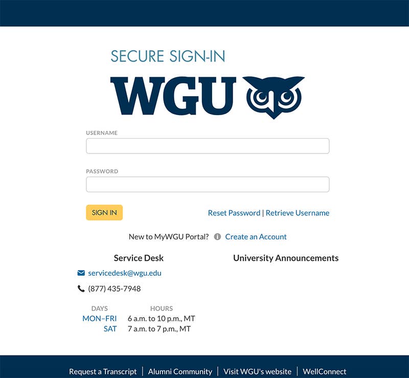 wgu student portal