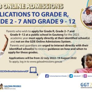 Gauteng online registration 2023