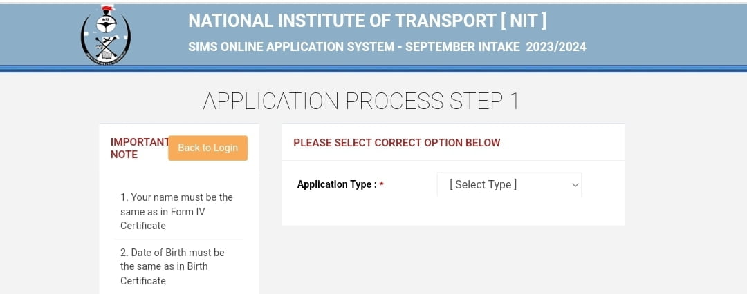 NIT Online Application System (OAS) 2023/2024