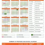 Proposed 2025 School Calendar