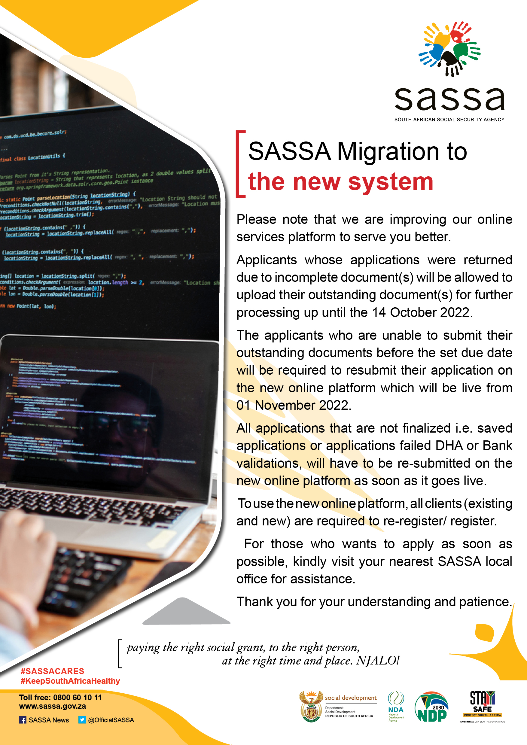 SASSA Migration to New System