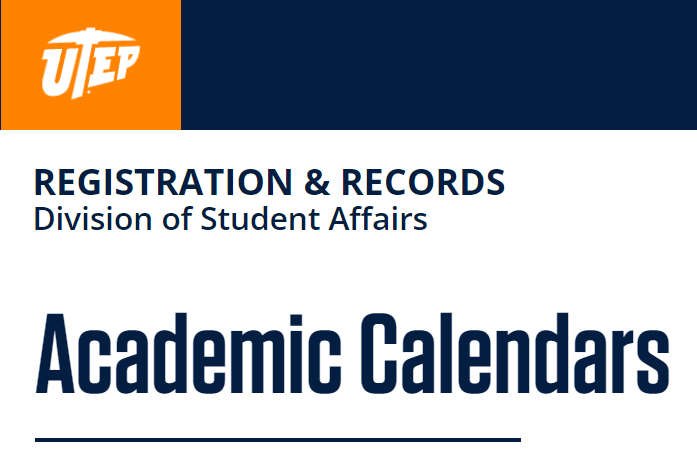UTEP Academic Calendar 2023
