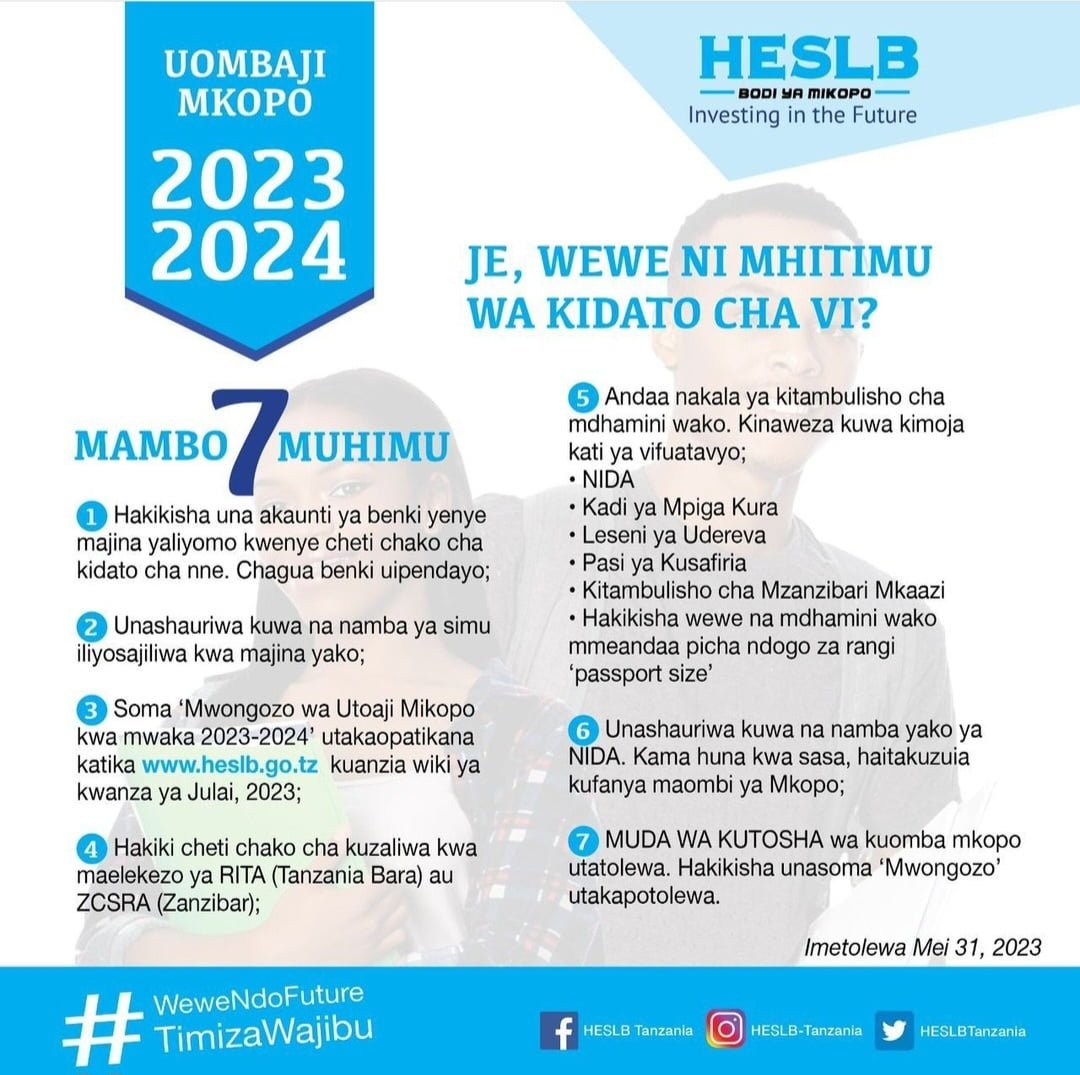 7 Things To Prepare For HESLB Loan Application 2023/2024