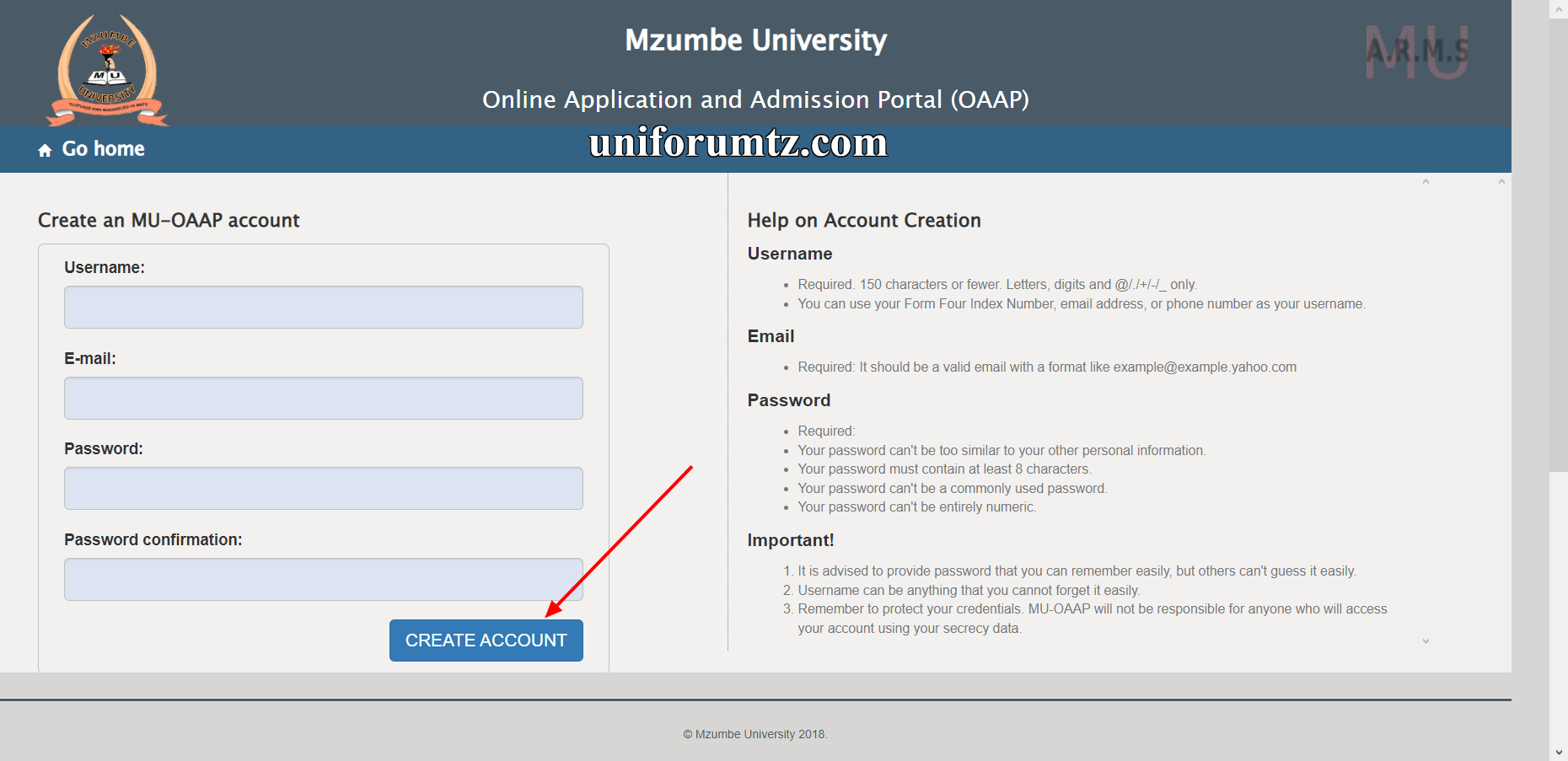 Mzumbe Online Application 2023/2024, MZUMBE Online Admission 2023, Online Application and Admission Portal (OAAP)