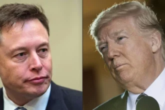 Elon Musk (L) says he will not directly back Donald Trump (R) or Joe Biden, but his X feed makes clear that his support lies with the Republican © NICHOLAS KAMM, Brendan Smialowski / AFP/File