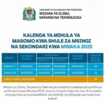 MOE Academic Calendar 2025 (Mihula Ya Masomo 2025)