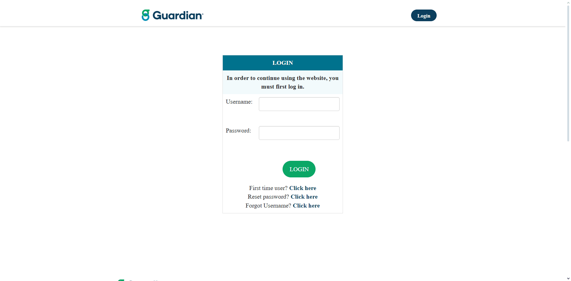 DentalExchange GuardianDirect Login