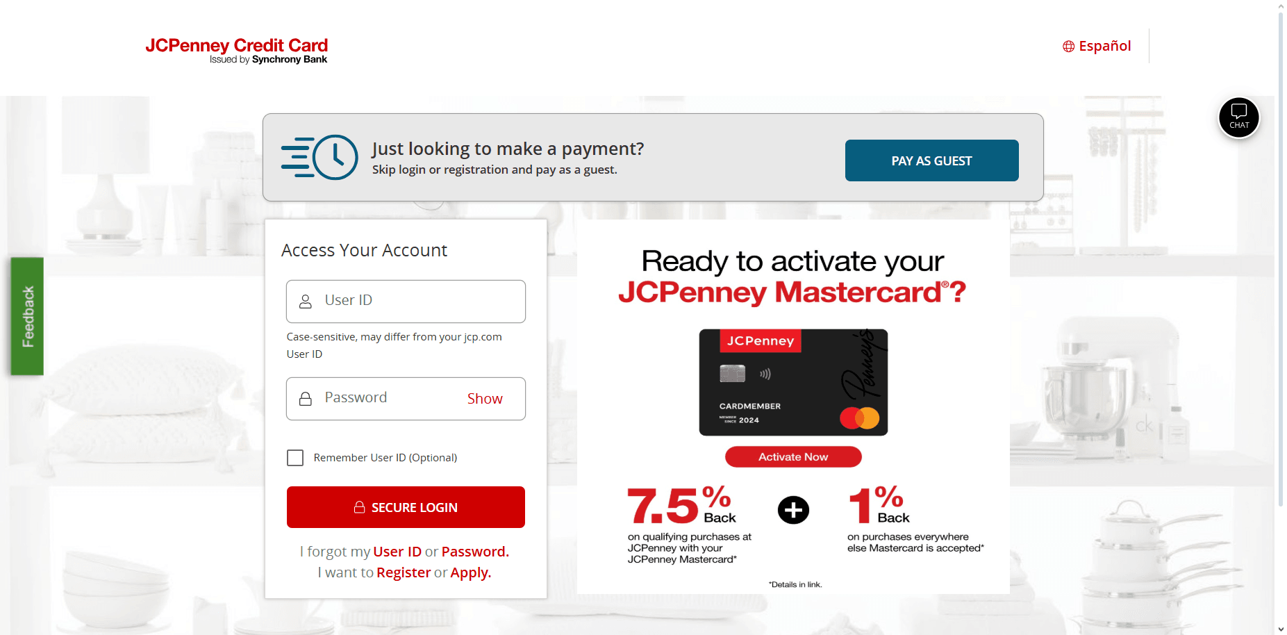 J C P Credit Card Login