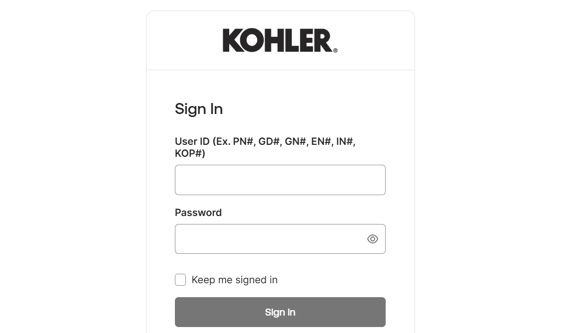 Kohler KCIC Login