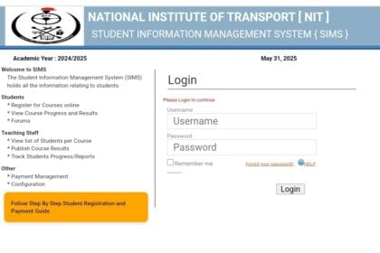 SIMS NIT Results Login