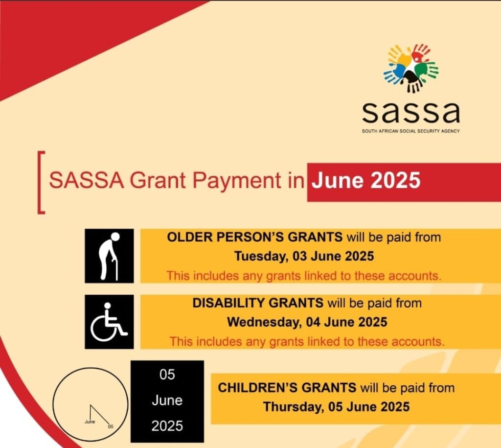 SASSA Grant Payment Dates June 2025