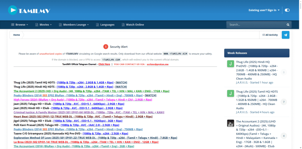1TamilMV – Download Latest Tamil, Telugu, Hindi, and Malayalam Movies Online
