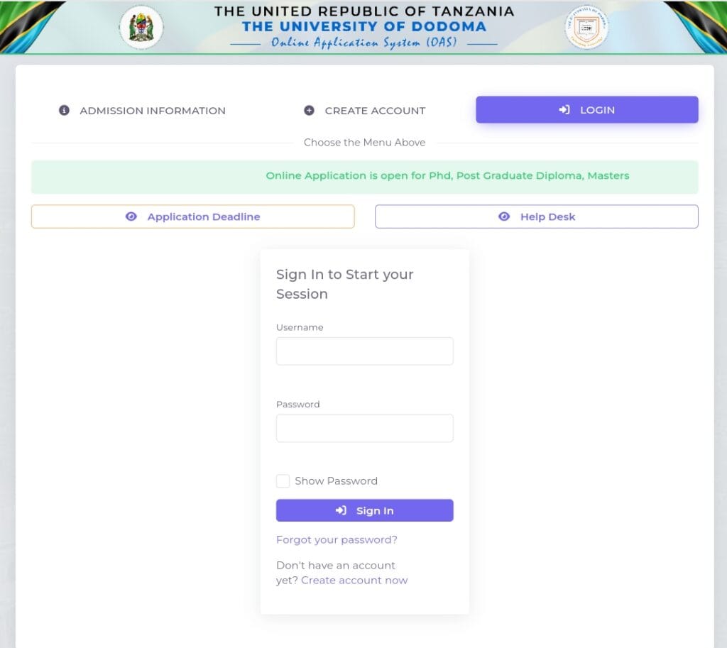 UDOM Online Application System