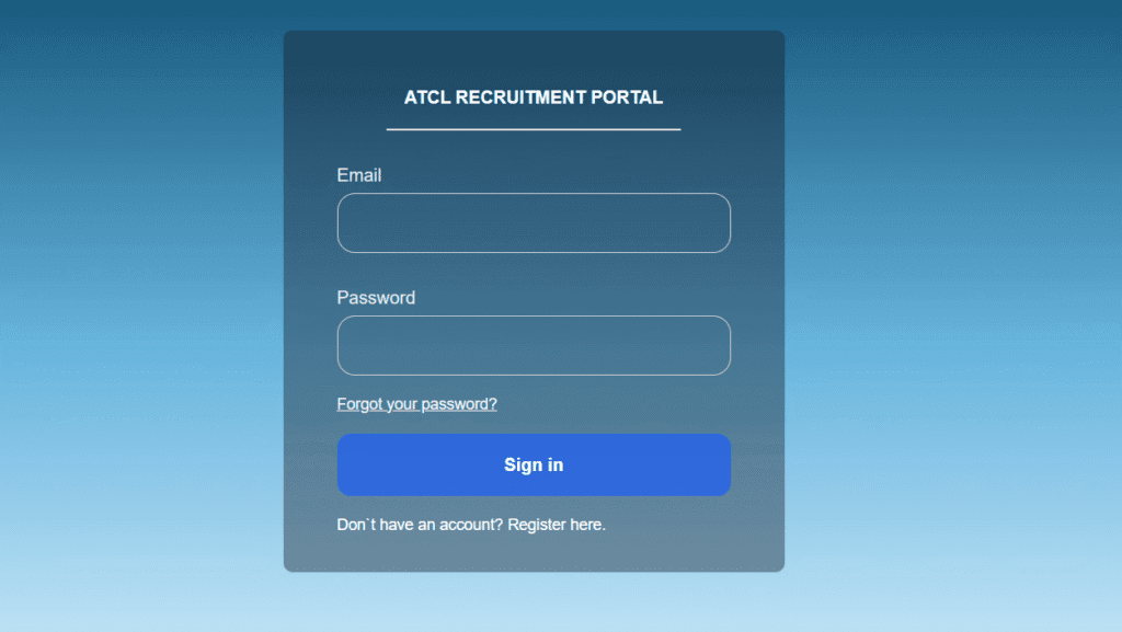 ATCL Recruitment Portal Login And Register