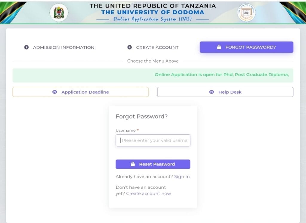 UDOM Online Application System