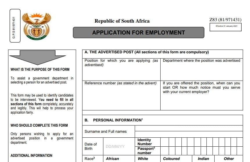 New Z83 Form Download (Official PDF)